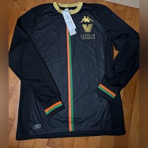 Kappa Black Shirt with Gold, Red and Green Details